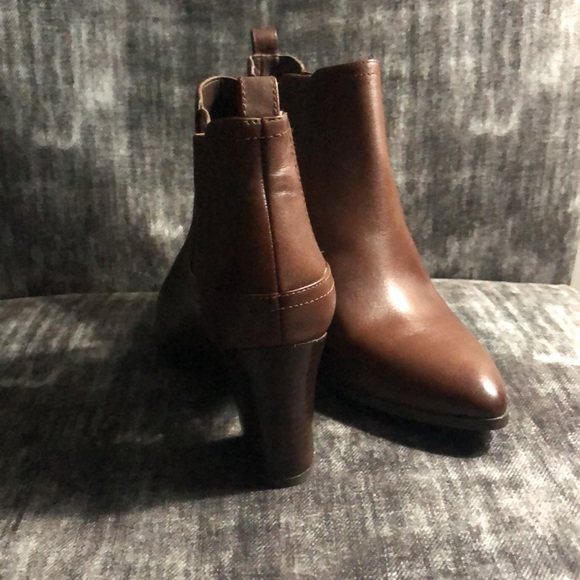 Franco Sarto Brown Leather Booties W9 - Picture 5 of 12